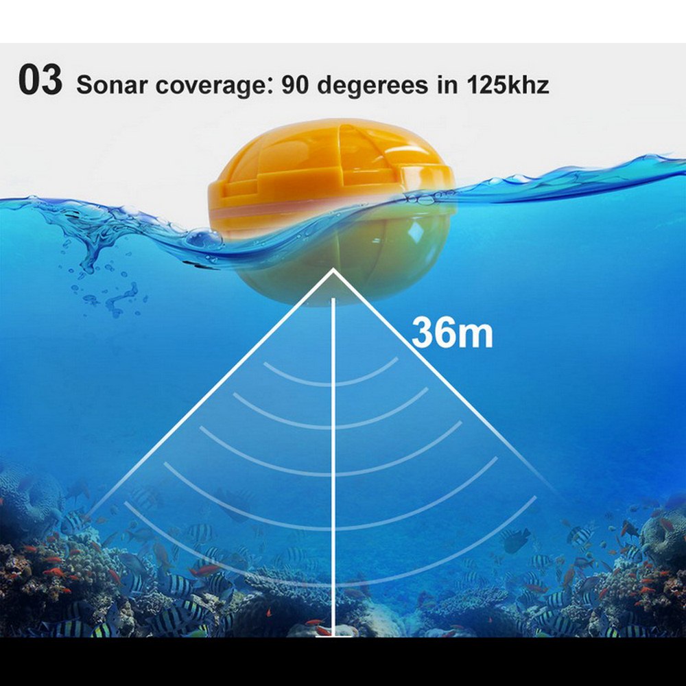 Sonar Fishfinder Draadloze W/Alarm Fishfinder Sonar Ocean River Lake Zee Vissen 36M Diepte Fishfinder Sonar Echo sirene