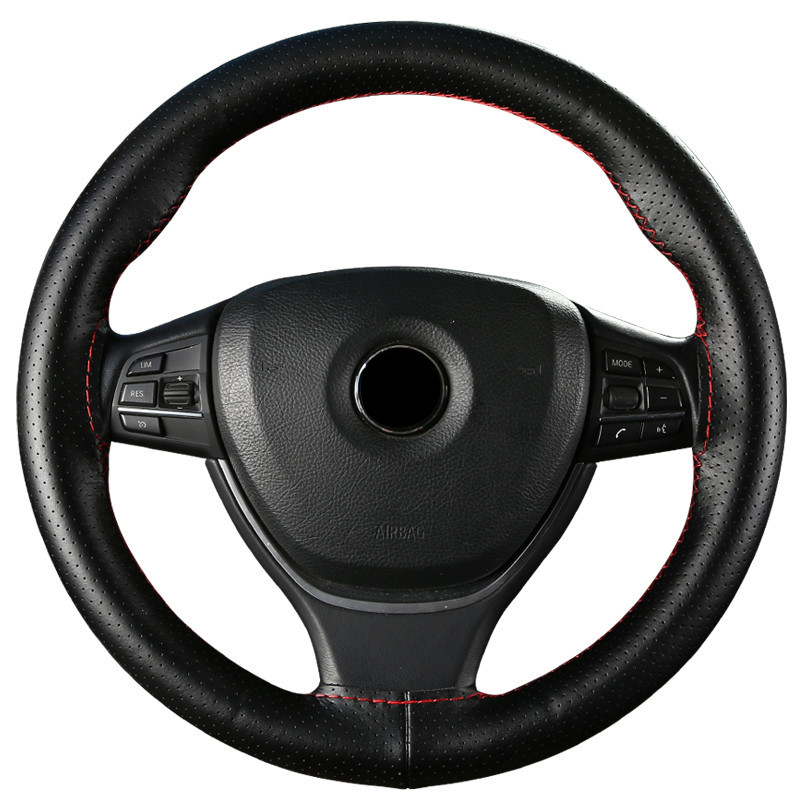 Auto-Lenkradbezug, Nadeln und geflochtener Faden, Kunstleder, Autoabdeckungen, Suite, 3-farbig, DIY-Textur, weiches Auto-Zubehör