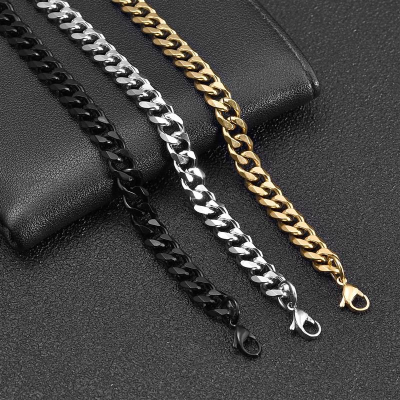 Mode Cubaanse Ketting Armband Voor Mannen Vrouwen 316L Rvs Mannelijke Sieraden Armbanden Met Extender Verstelbare Bangle