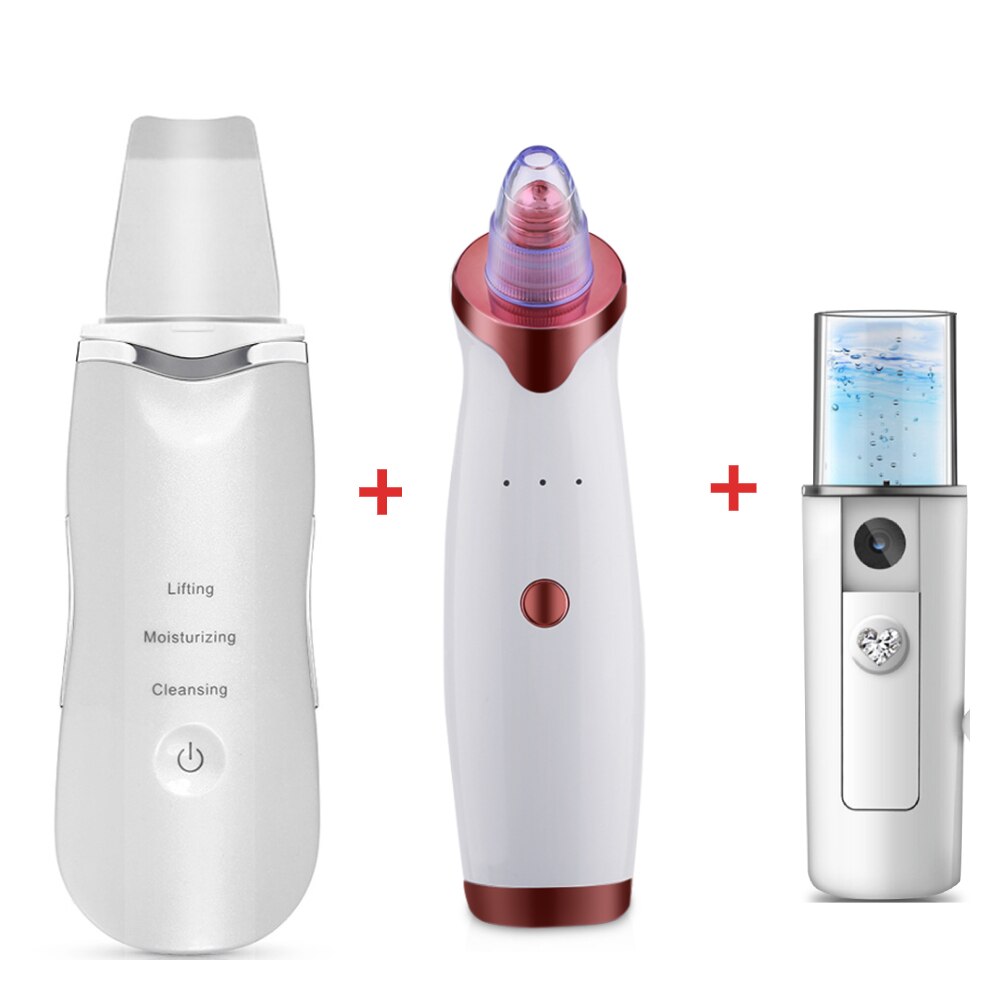 Ultraschall Haut Wäscher Gesichts Peeling Poren Reiniger Peeling Gesicht Mitesser Entferner Spa Nano Sparyer Dampfer Schönheit Werkzeug Bausatz: Bausatz 1