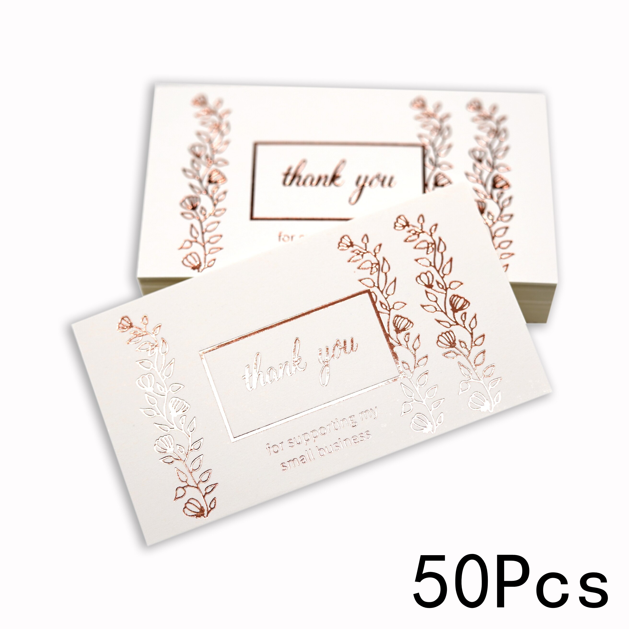 50pcs Thank You for Your Order Business Cards , Shopping Purchase Thanks Greeting Cards Appreciation Card for Small Business: D