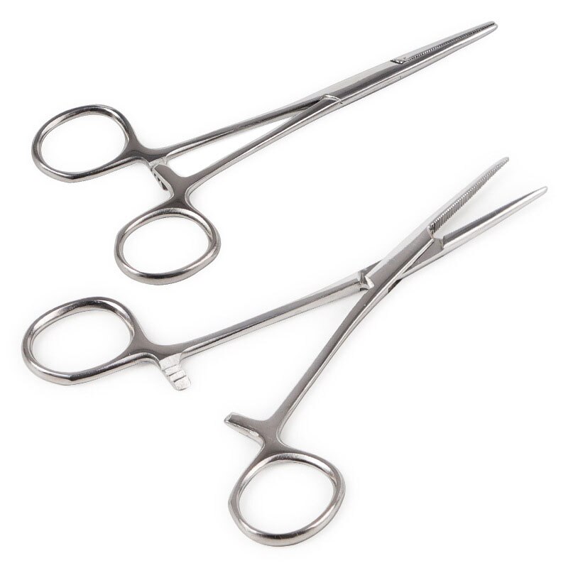 Roestvrij Staal Huisdier Hemostatische Tang Kat Hond Grooming Schaar Huisdieren Rechte/Gebogen Hoofd Tang Hond Haar Reiniging Tang: 14cm / Straight Head