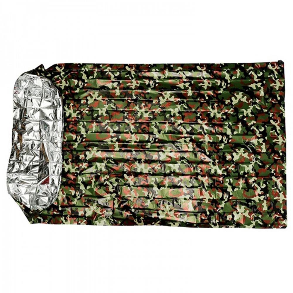 Saco de dormir de emergencia ultraligero, manta de rescate impermeable, para acampar al aire libre, senderismo, térmico, mantiene el calor, portátil