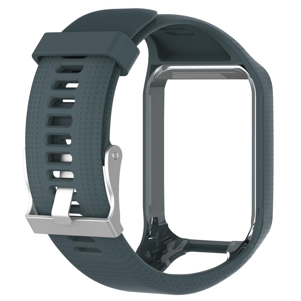 Silikon Band Strap Für Tomtom Runner 2/3 Sport Uhrenarmbänder TPE Handgelenk Gurt Für Tomtom Adventurer/Golfer 2/Funken/3 musik Armband: Gray blue