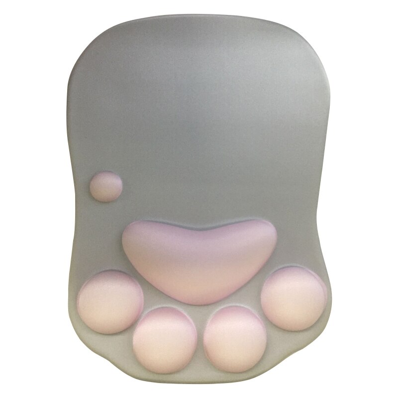 3D Mouse Pad Anime Silicone Cat Paw Mouse Pad Wrist Rest Support Memory Foam Mat L4MD: gray