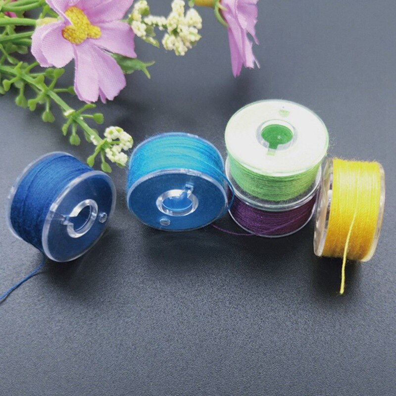 5Pcs Pre-wound Bobbins Thread Spools Sewing Machine Bobbins Embroidery Prewound Thread kit Sewing Accessories