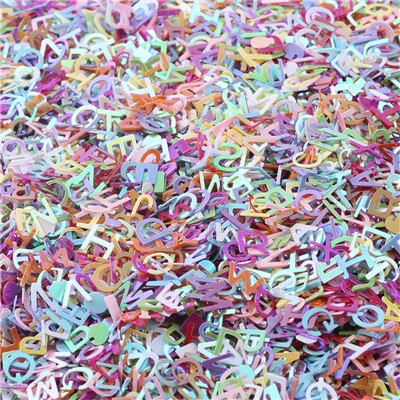 6mm bokstäver karaktär lösa paljetter för pyssel glitter pailletter scrapbooking paljetter konfetti nail arts dekoration diy 20g: Ab blandning / 20g