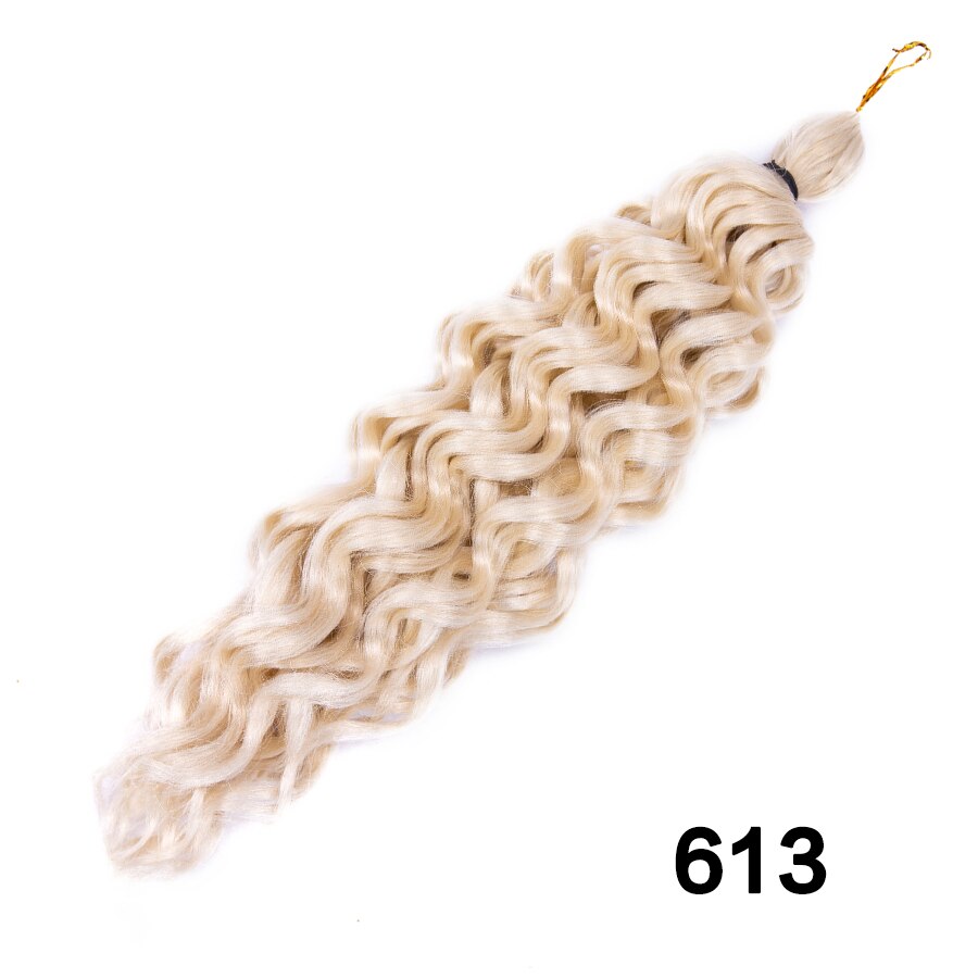 Synthetic Braiding Hair Extensions 18 Inch Ocean Wave Crochet Braid Hair Hawaii Afro Curls Natural Matt Heat Resistant Fiber: 613