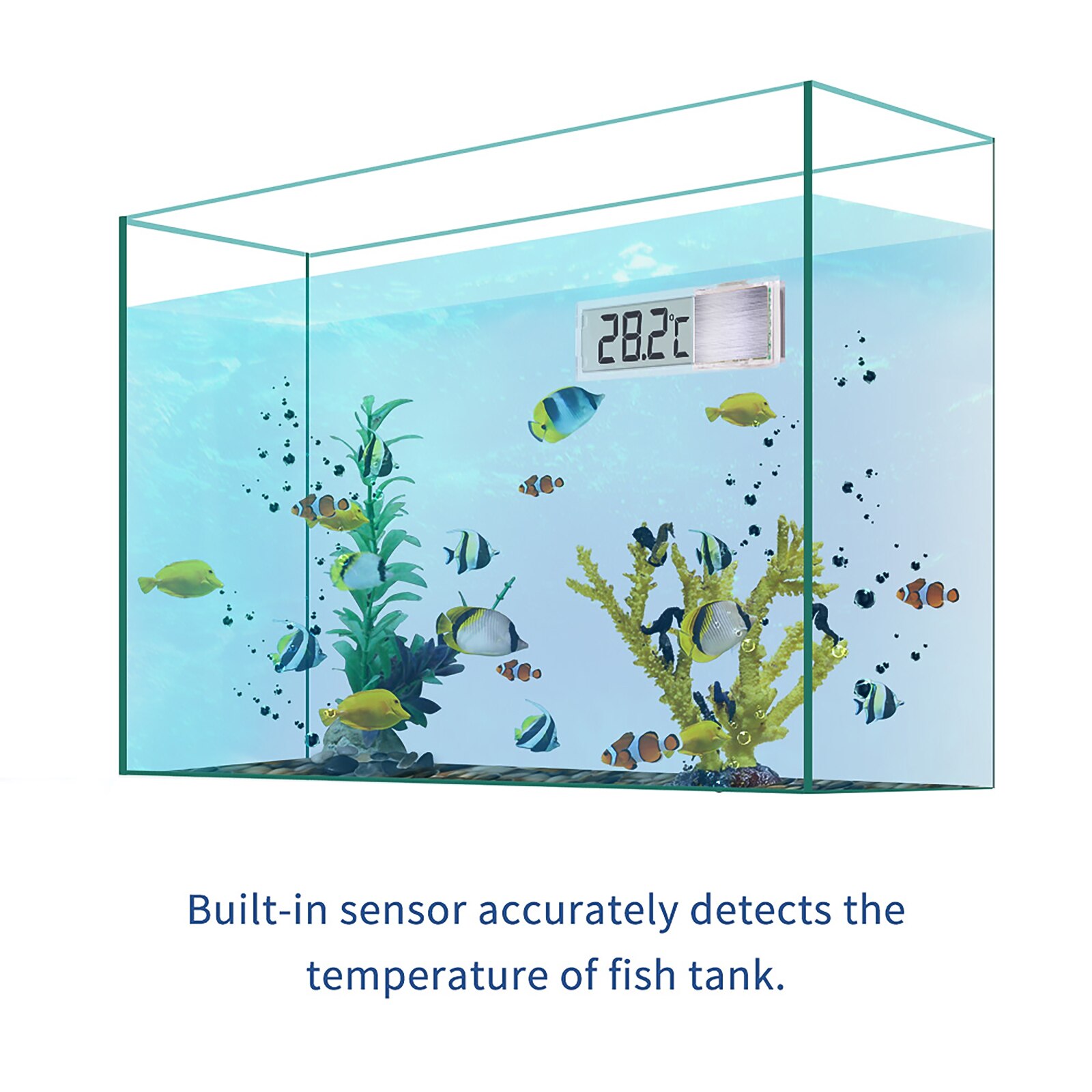 Fish Tank Thermometer Multi-Functionele Lcd 3D Digitale Elektronische Temperatuur Meting Water Tank Aquarium Thermometer