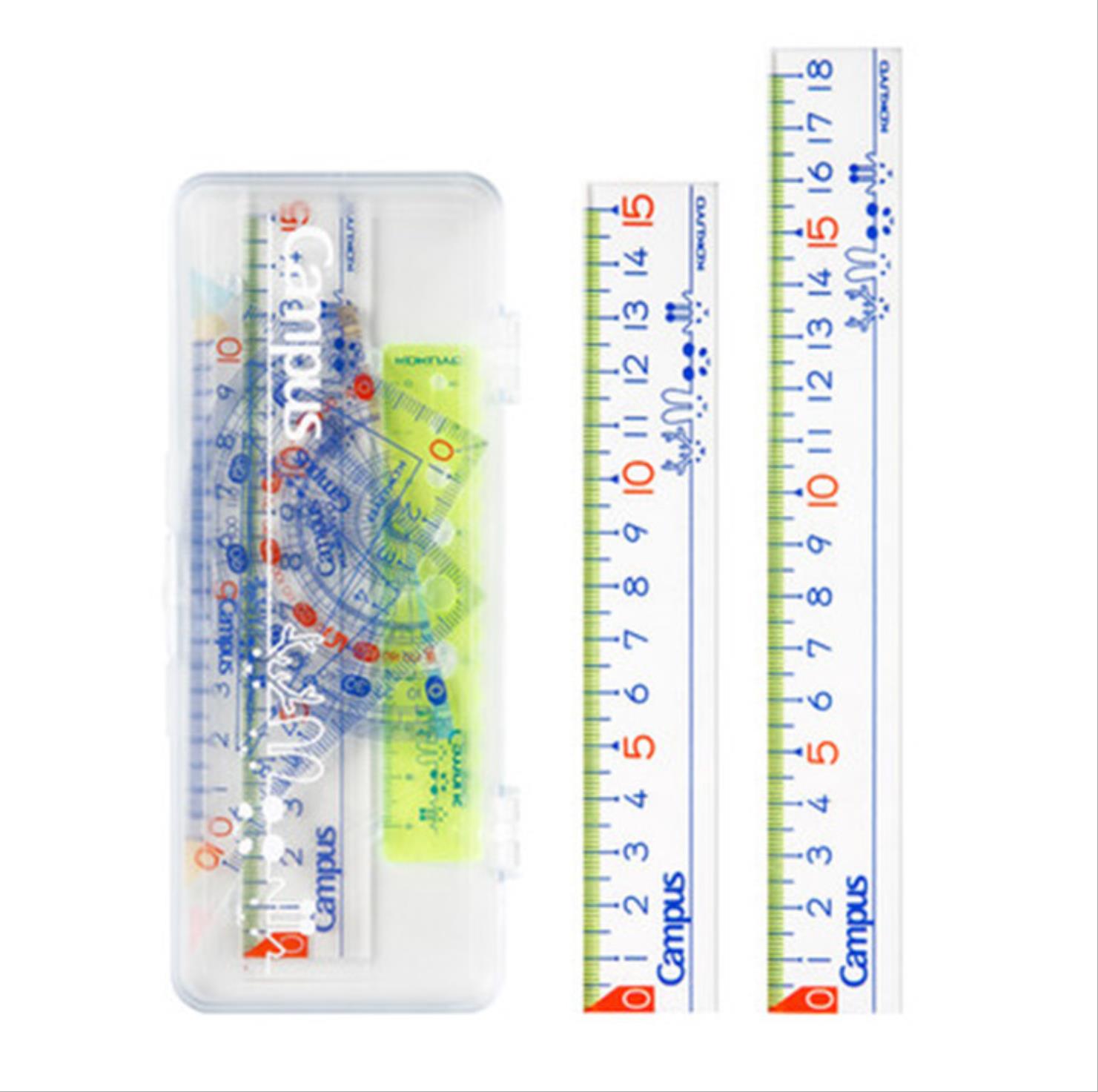 TUNACOCO Japanese KOKUYO WSG-CLKA SET OF drafting Rulers Learn Stationery Drawing Supplies ruler Qt1710143