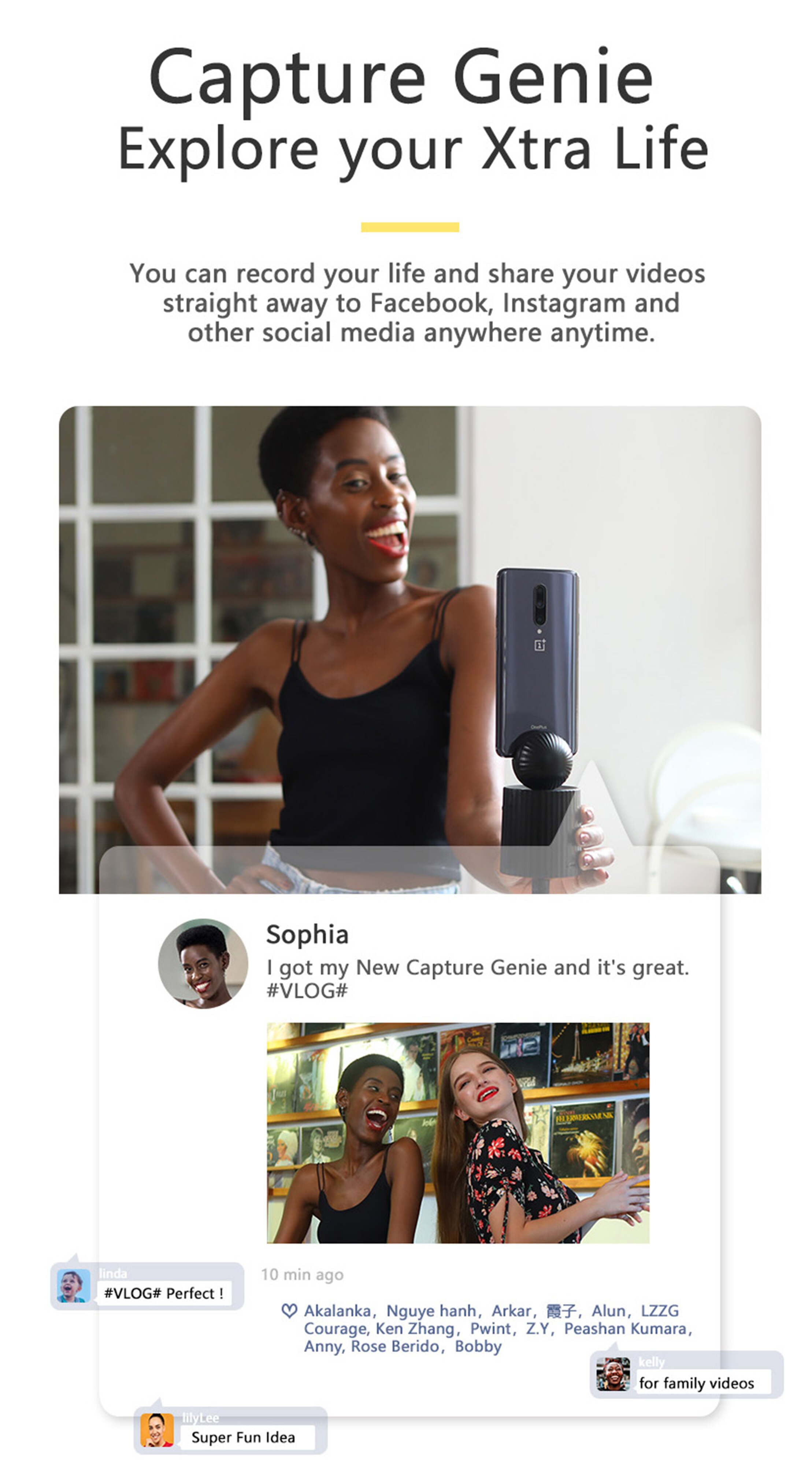 Rechargeable Smart Portable Selfie Stick ,360°Rotation Auto Face Object Tracking Camera Tripod Holder Smart Shooting Phone Mount