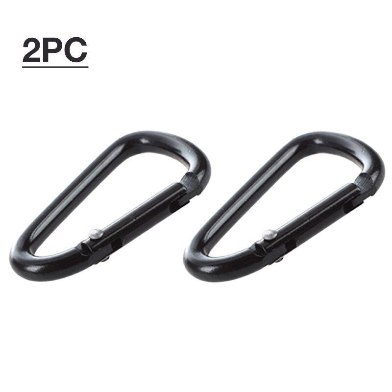 10 stk mini klatring karabinhage sort formet spænde aluminiumslegering låsekrog nøgleringsklemme multiværktøj udendørs træningsudstyr: 2 pc