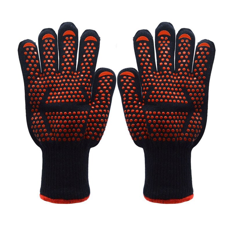 Haleychan 1472f varmebestandige grillhandsker mikrobølgehandsker dobbeltsidet silikone bomuldsmateriale anti-cut finger sælges  by 1 par: 07