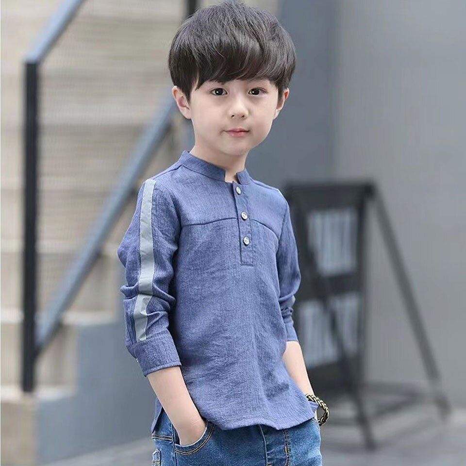 2022 Lente Herfst Lange Mouw Jongens Shirts Voor Leeftijd 3 4 6 8 10 12 Jaar Fall Kids Shirts zacht En Warm Tiener Jongens Tops