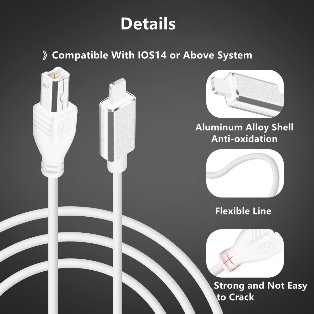 Midi- USB B zu iPhone iPad IOS14 Apfel Schnittstelle OTG Daten Kabel für Elektronische Klavier Trommel Elektrische Klavier Midi- Tastatur stecker