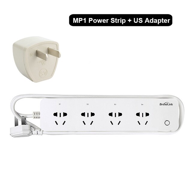 Originele Broadlink MP1 Socket Plug Afstandsbediening Afzonderlijk Regelbare WiFi 4-Stekkerdoos Voor Smart Home Automation: MP1 Add  US Adapter