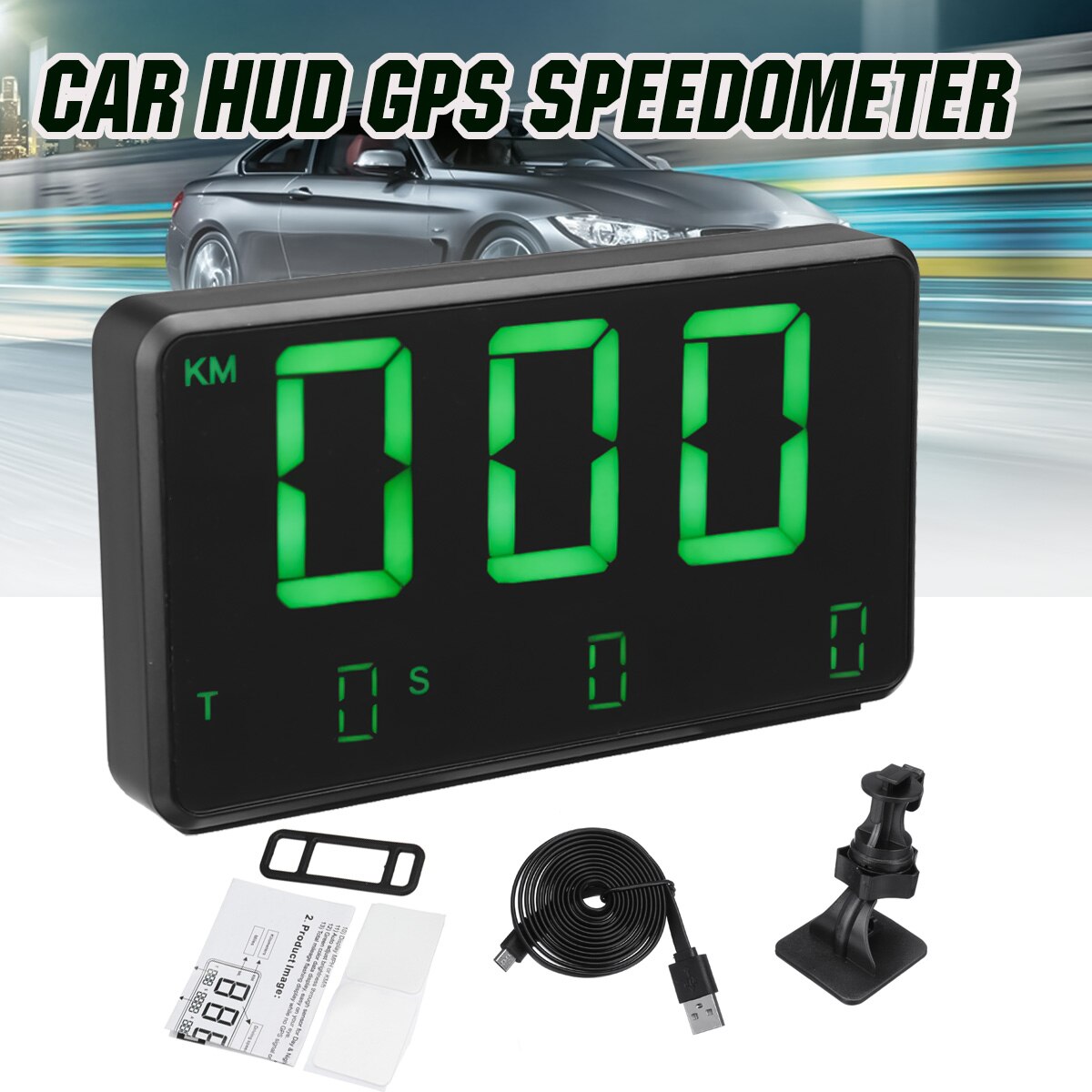 Universal Car HUD GPS Digital Speedometer Head-up Display Overspeed MPH KM/H Warning Alarm For Truck Motorcycle HUD Speedometer