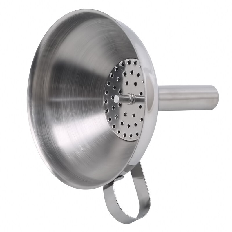 Detachable Filter Functional Stainless Steel Kitchen Oil Honey Funnel Liquid Water Tool
