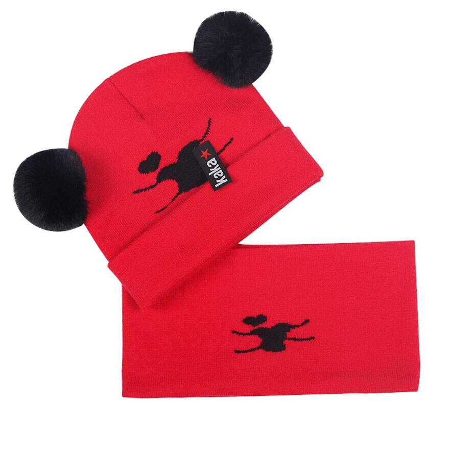 Baby Mutsen Met Pompom Winter Muts En Sjaal Set Voor Childre Kids Circulal Knit Sjaals 2 Stuks Pak Kind warm Accessoires