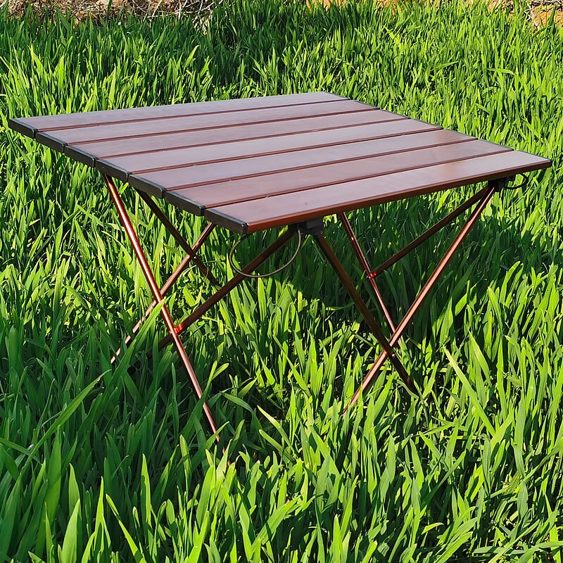 Outdoor Folding Aluminum Alloy Dining Table Camping Barbecue Table Casual Aluminum Plate Dining Table Large