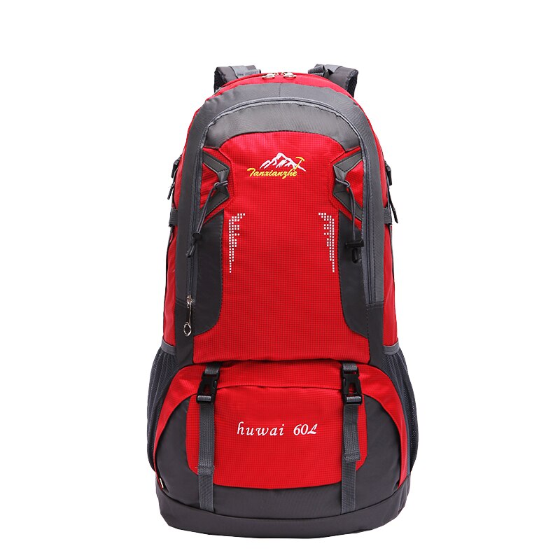 40L & 60L Wandern Rucksack Klettern Wandern Angeln Sport Tasche Wasserdichte Bergsteigen Camping Reise Rucksäcke: rot 60L