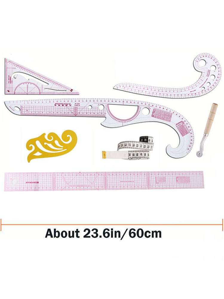 Artracyse French Curve Ruler Sewing Ruler Small Ruler Clear Sewing Patterns Rulers Curves Fabric Ruler for Pattern Making