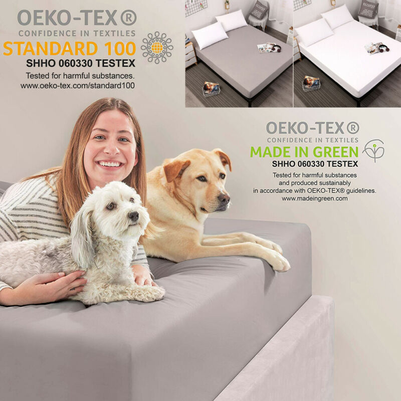 Waterproof Fitted Sheet Mattress Cover Pad Protector Soft Terry Towel Non-Skid /BY