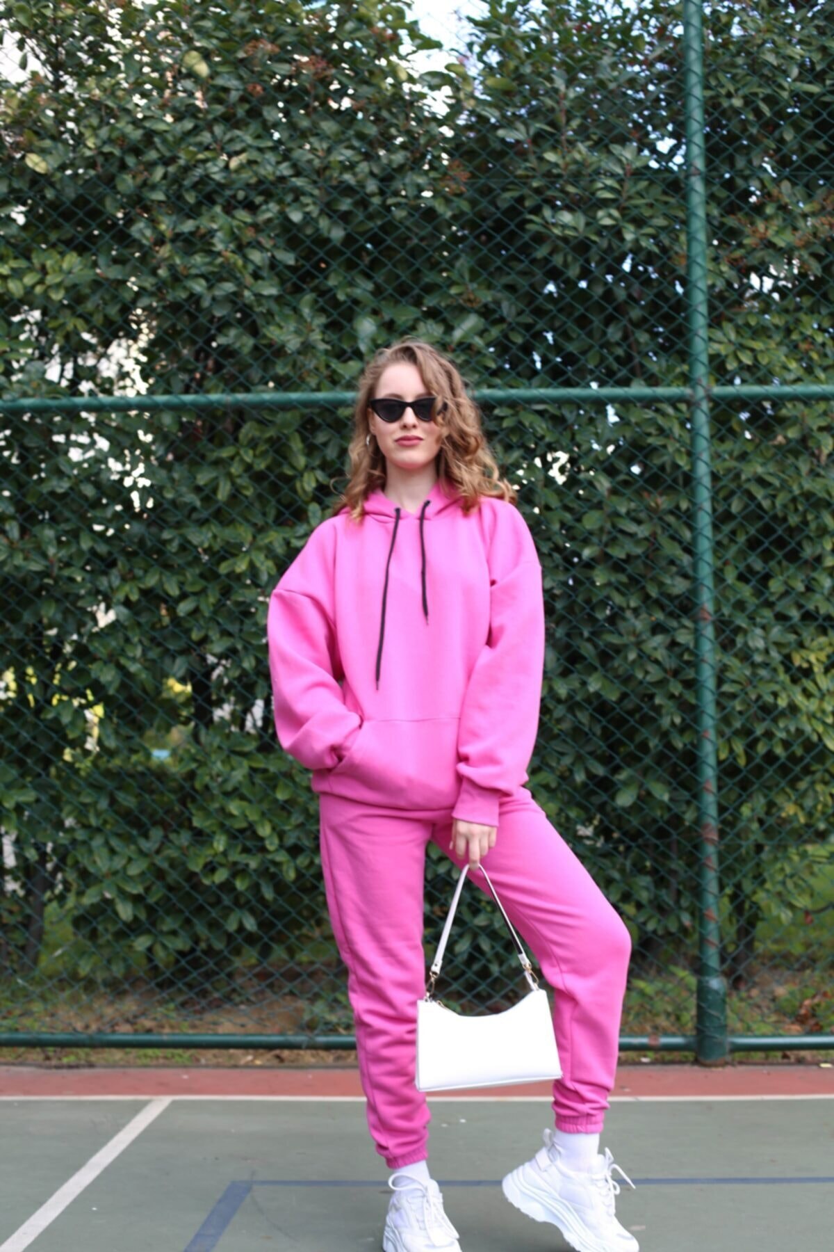 Women Clothing Bottom Top Dual Suit Pink Long Tracksuit Set Casual Useful Daily Use Autumn Winter Season Tracksuit Set