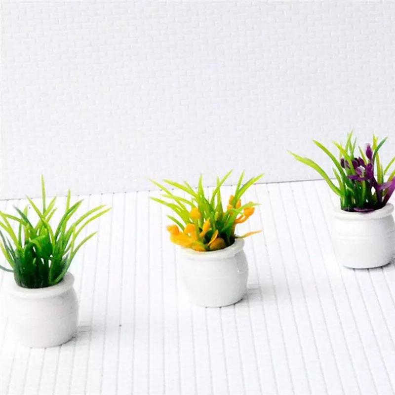 Mini potteblomster og planter modellfremstilling diy håndlaget konstruksjonssand bordmateriale 3-5cm