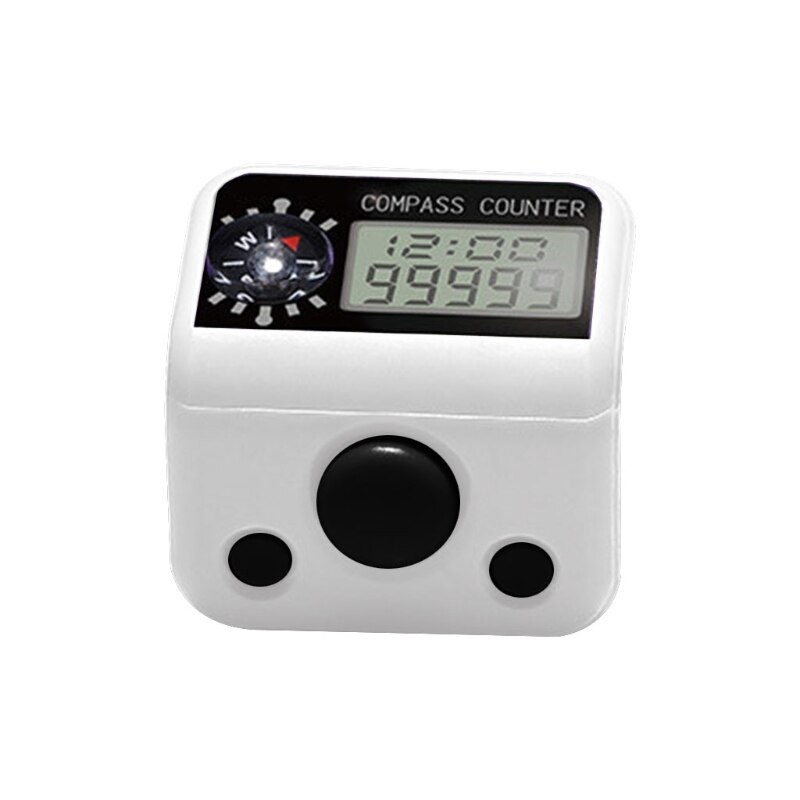 Finger Tally Counter with Compass Digital Electronic Tasbeeh Counters Lap Track Handheld Clicker Re-settable Counter B85C