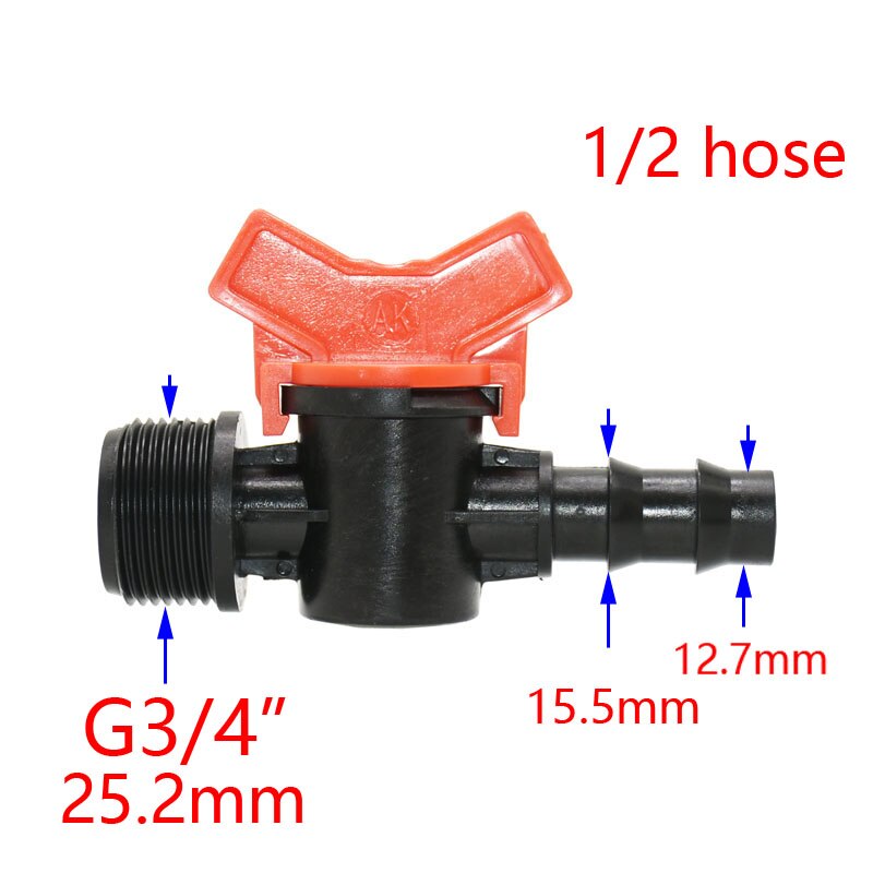 Grifo de jardín con válvula de control de lengüeta, manguera de riego en miniatura de 1 pulgada, conector rápido, macho a 1/2, 3/4, 3/8, 1/2, 3/4, 1 Uds.