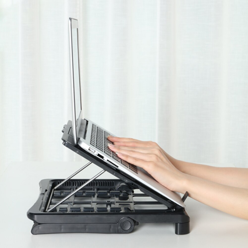 Rutschfester laptopständer mit kühlung, integrierten, faltbaren handyhaltern und mehrfach verstellbarem winkel für macbook pro notebook-ständer