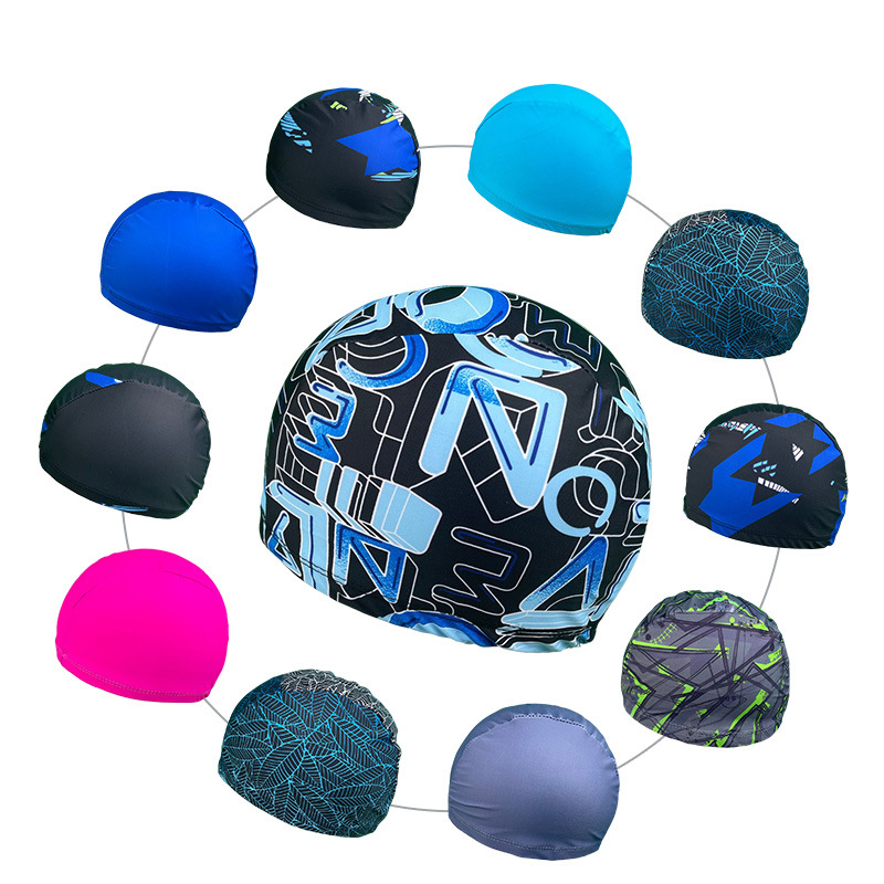 Badmössa för män och kvinnor, andningsbar, hög elastisk tyg, bekväm, utan snitt, barn, universal