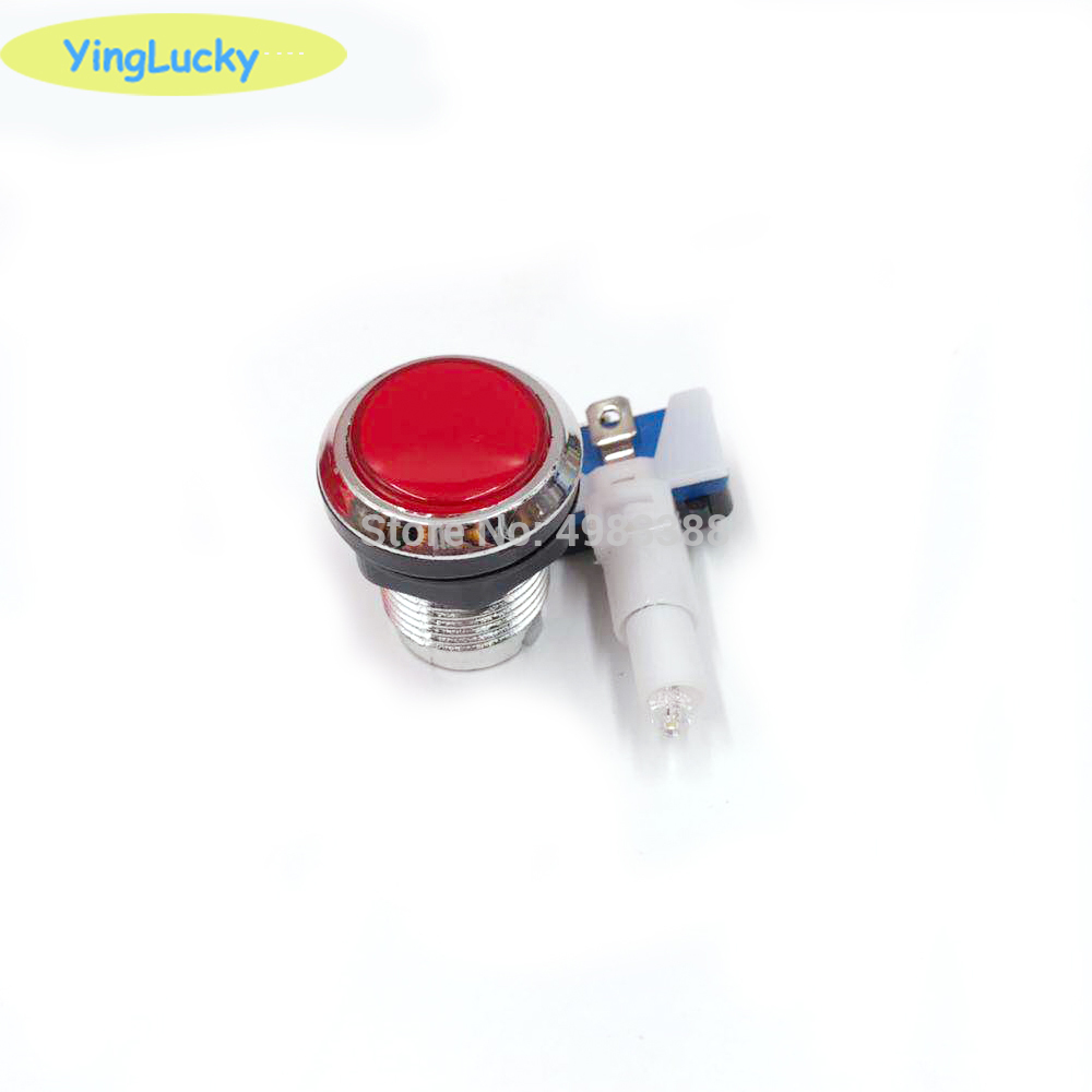 33mm Drukknop Arcade Knop Led Micro Schakelaar Momentary Verlichte 12 v Knop Schakelaar: Rood