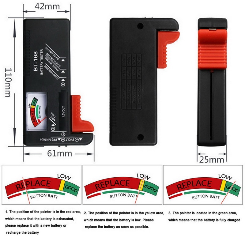 AN-168 POR Digital Lithium Battery Capacity Tester Checkered load analyzer Display Check Button Cell Universal test