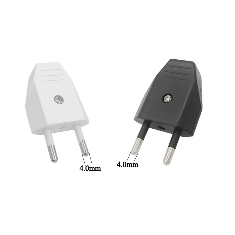 EU Plug Man 4.0mm 2 kern Elektrische Plug Rewirable Gemonteerd Netsnoer Stekker Voor Kleine Ventilator verlichting