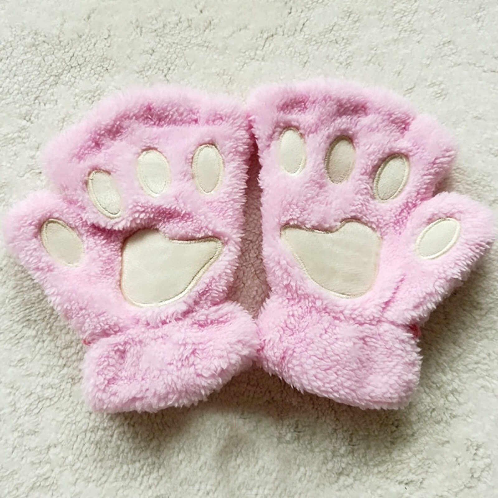 E Modieuze Vrouw Leuke Cartoon Beer Poot Kat Klauw Verdikte Halterneck Handschoenen Lichtgewicht En Comfortabele Materialen: PK