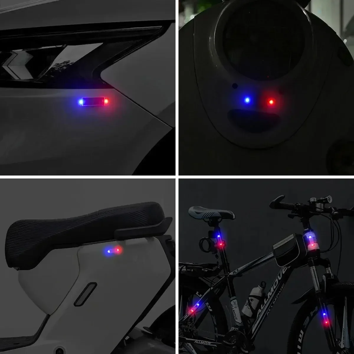 Motorfietsen Auto Mini Led Draadloze Waarschuwing Anti-Diefstal Waarschuwingslampje Voorkomen Achteraan Botsing Zonne-Energie Strobe Auto Accessorie