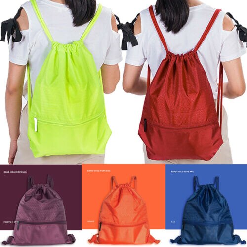 String Koord Rugzak Cinch Pack Bag Gym Tote School Sport Zak Reizen