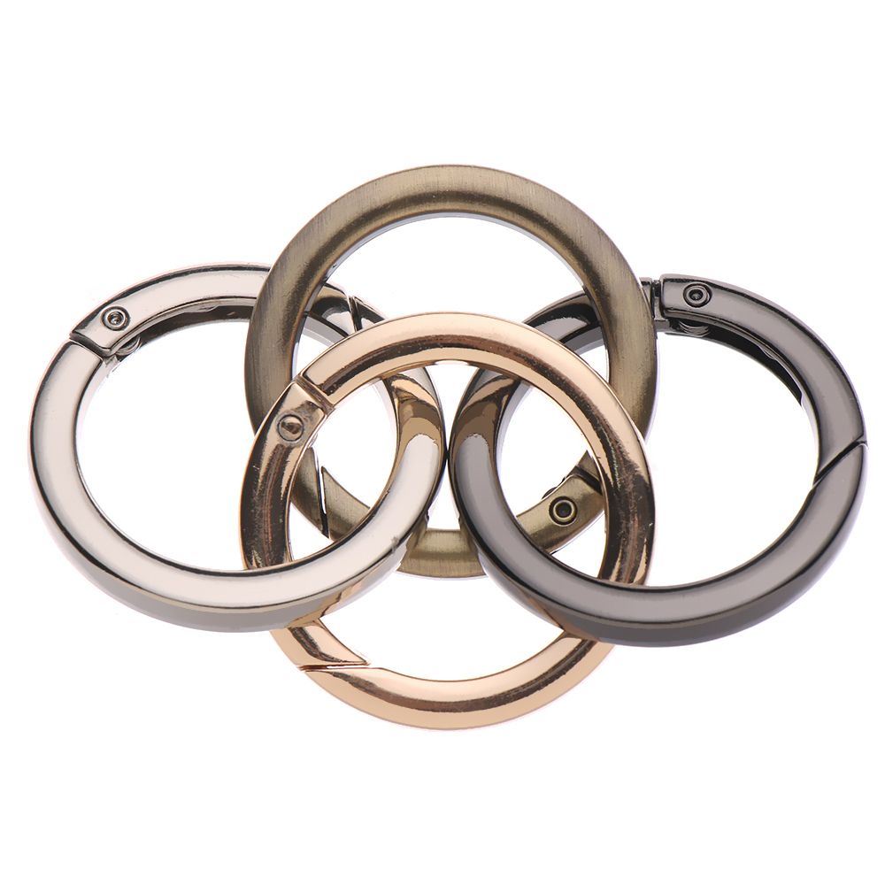 Black gold silver Round Push Trigger Snap Clasp Clip Carabiner Purses Handbags Bag Belt Buckle Spring O-Ring Buckles