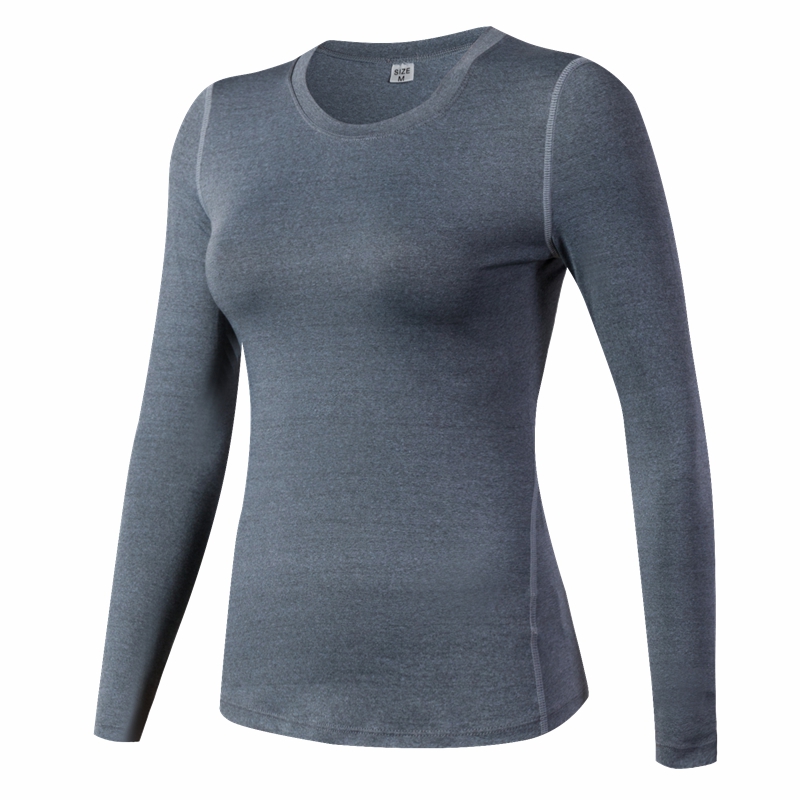 Camiseta deportiva de Fitness de capa Base de secado rápido para mujer, Top de manga larga para gimnasio, camiseta para correr para mujer, ropa de entrenamiento de tren, camisa de Yoga blanca