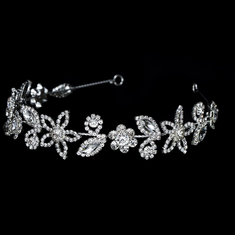 Luksusowa lśniąca ślubna kryształowa Tiara dla księżniczki na konkurs piękności Prom Rhinestone z pałąkiem na głowę cyrkon pasmo włosów akcesoria do włosów: TS-8040