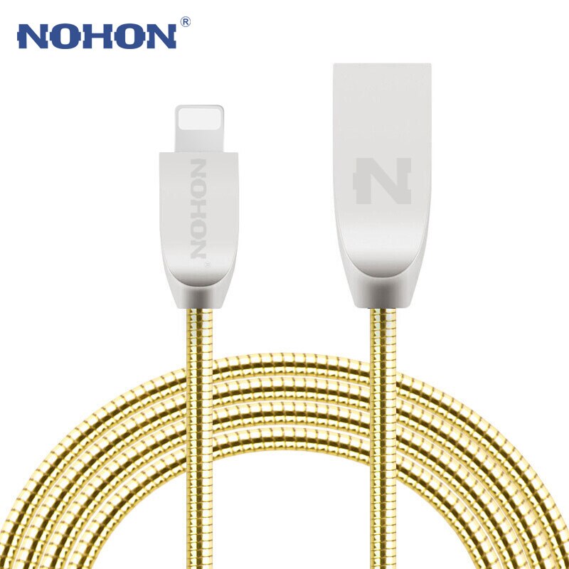 NOHON USB Fast Charging Cable 8pin USB Cable For iOS 7 8 9 10 Apple iPhone 8 X 7 6 6S Plus 5 5S SE Mobile Phone Data Sync Cord: Gold