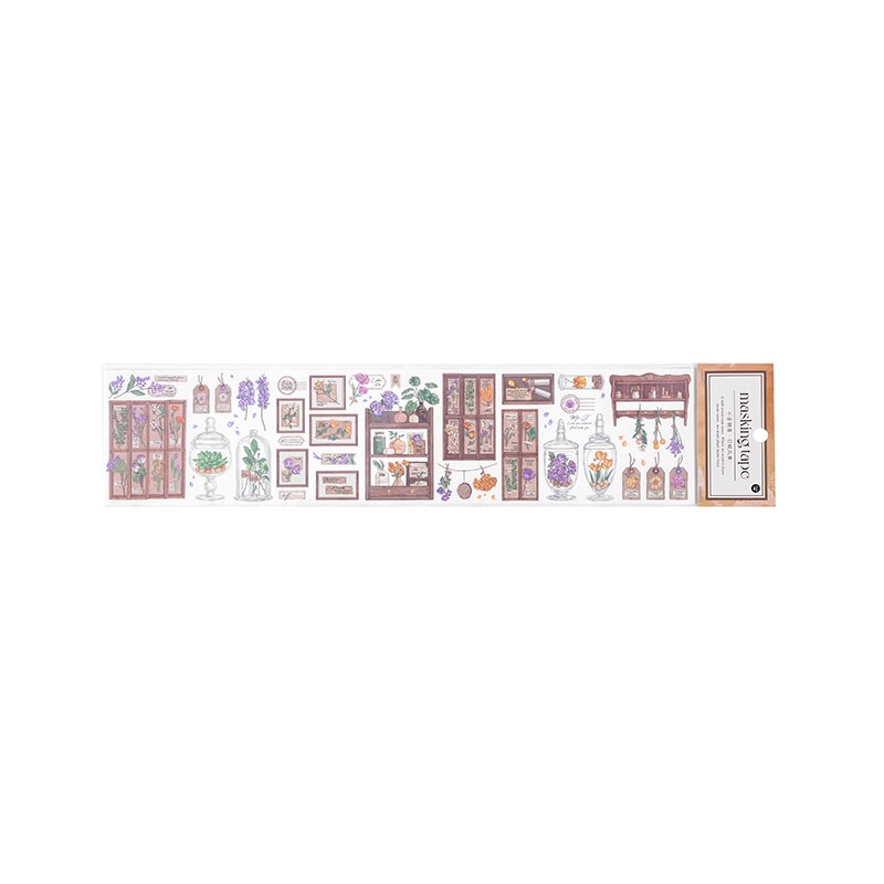 Vintage växt labb remsa klistermärke gör-det-själv scrapbooking botten collage telefon dagbok album glad planerare försegling dekoration