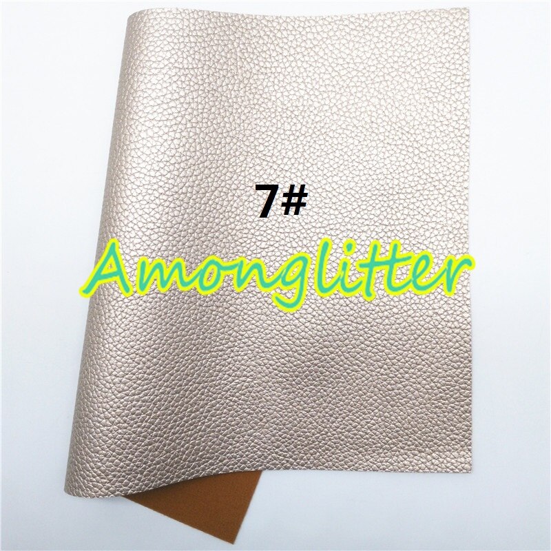 Amonglitter Rose Gold Gold Synthetic Leather, Litchi Faux Leather Fabric Sheets for DIY Bows Bags 21x29cm A4 size MB009: 7