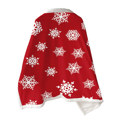 Christmas Printed Women Poncho Double Blanket Cloak Lazy Blanket Multifunction Magic Throw Blanket Air Condirioning Thick Shawl