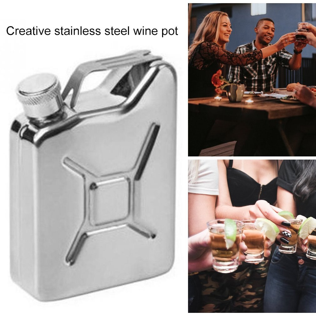 5 oz Jerrycan Oil Jerry Can Liquor Hip Flask Wine Pot Stainless Steel Jerrican Fuel Petrol Gasoline Can
