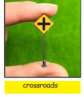 1PC HO Scale Traffic Signs Model Building Sand Table Accessories Micro Landscape Decor 1/87 Railroad Sign Игрушки: 1pc style2