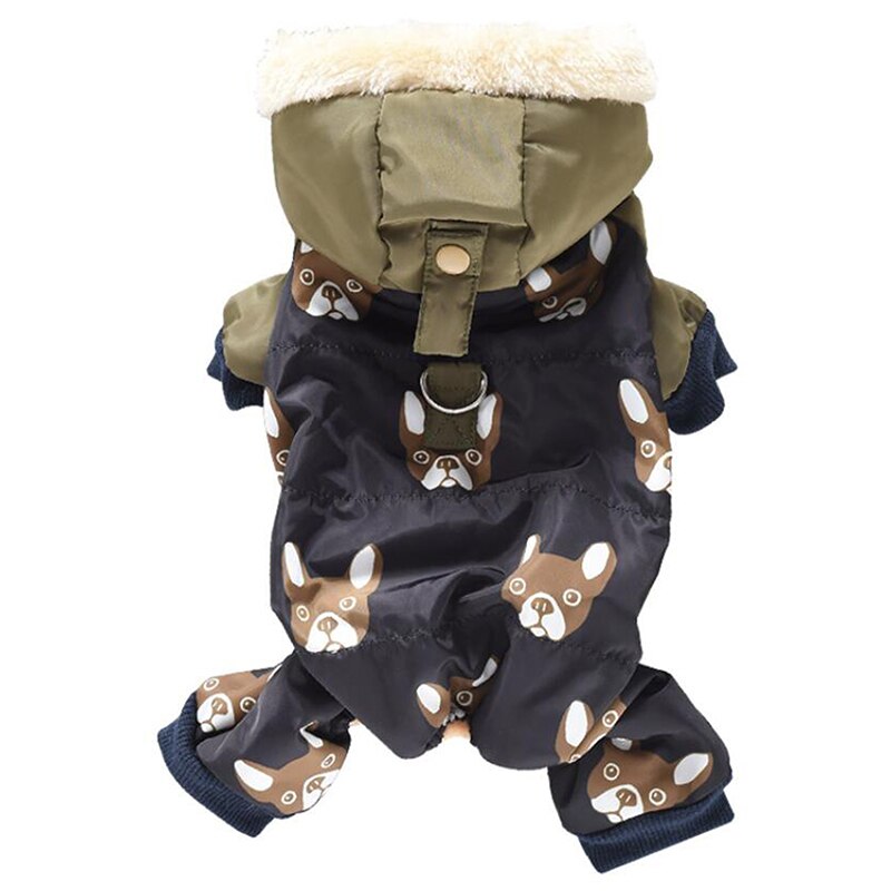 Disfraces de Bulldog Francés para perros, chaqueta cálida de invierno para cachorros, pequeños y medianos, productos de ropa para mascotas: Black / S