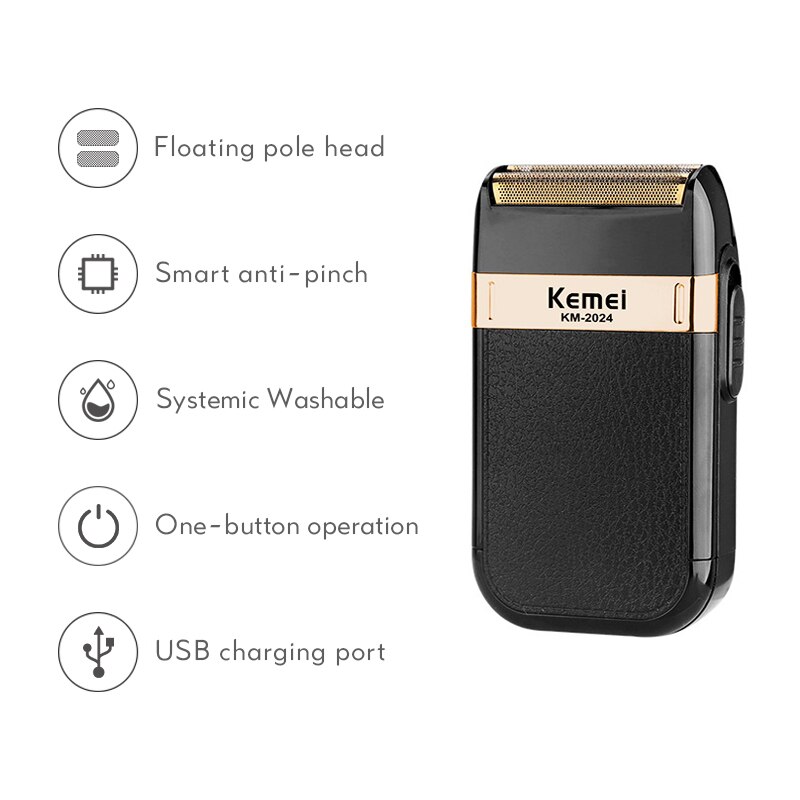 Kemei Electric Original Face Shavere 3D Suspension Electric Shaver with Men Washable USB Rechargeable Shaving Beard Machine F35